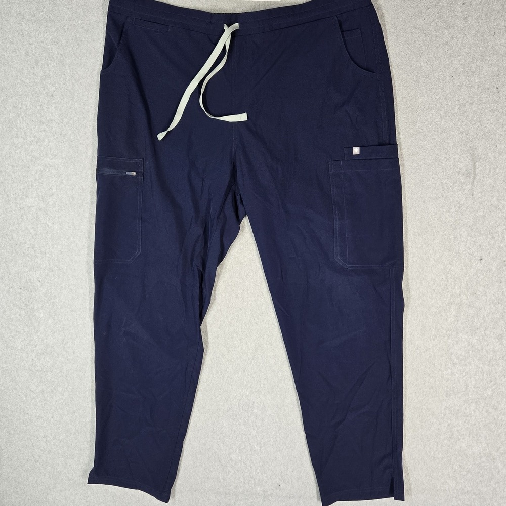 FIGS Women Scrub Pants 2XL Navy Blue Yola Fionlite Cargo Straight 29" Inseam